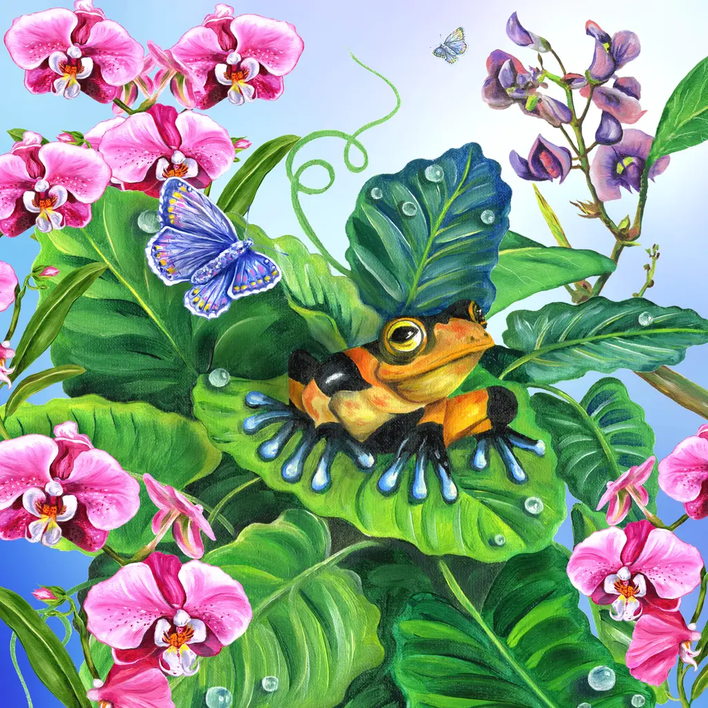 Decorative tiles with frogs-Poison Dart Frog-Tile Mural