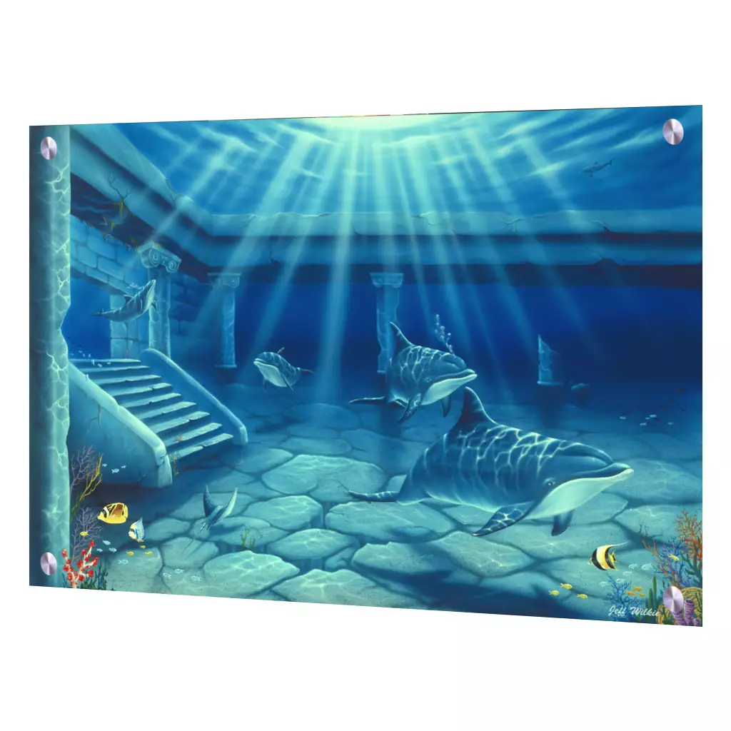 SOLO Glass Tile - Atlantis - Sea Life Kitchen/Bathroom Glass Panel - Jeff  Wilkie - 24-wide-x-18-tall-solo-glass-tile, image size:1024x1024