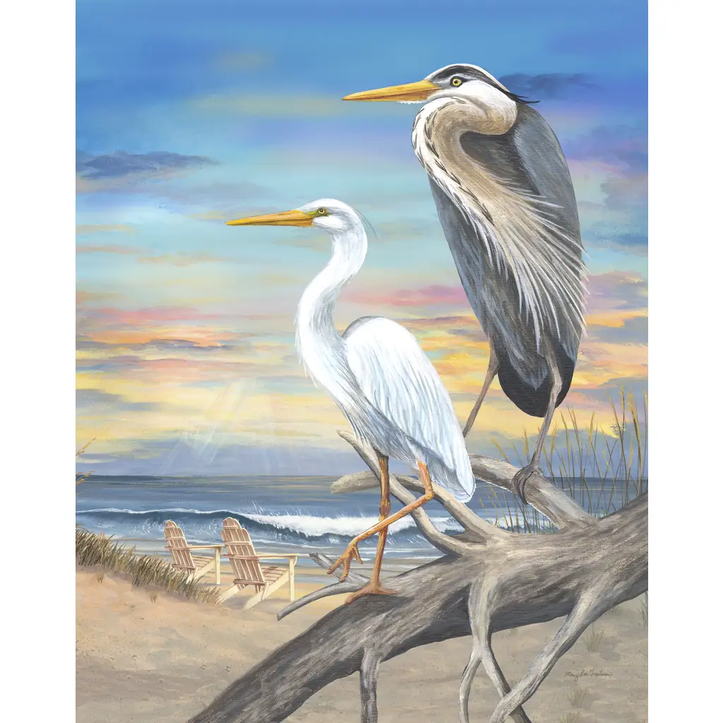Decorative tile with waterfowlCoastal HeronsTile Mural
