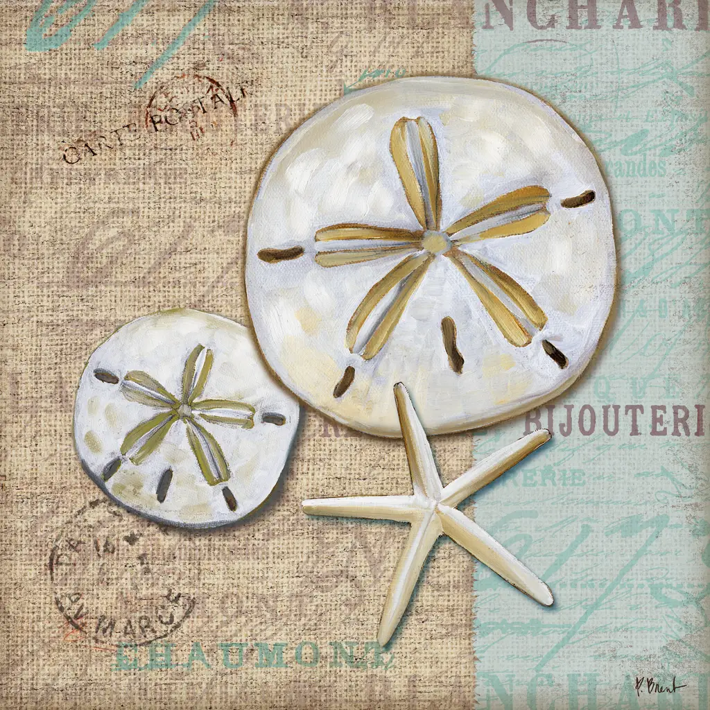 Sea life accent tiles - Linen Shells II - PB - Accent Tile