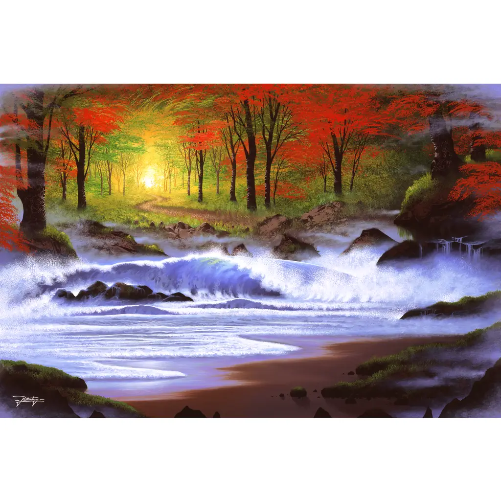 Decorative tile with waterviews-Forest by the Sea-Tile Mural