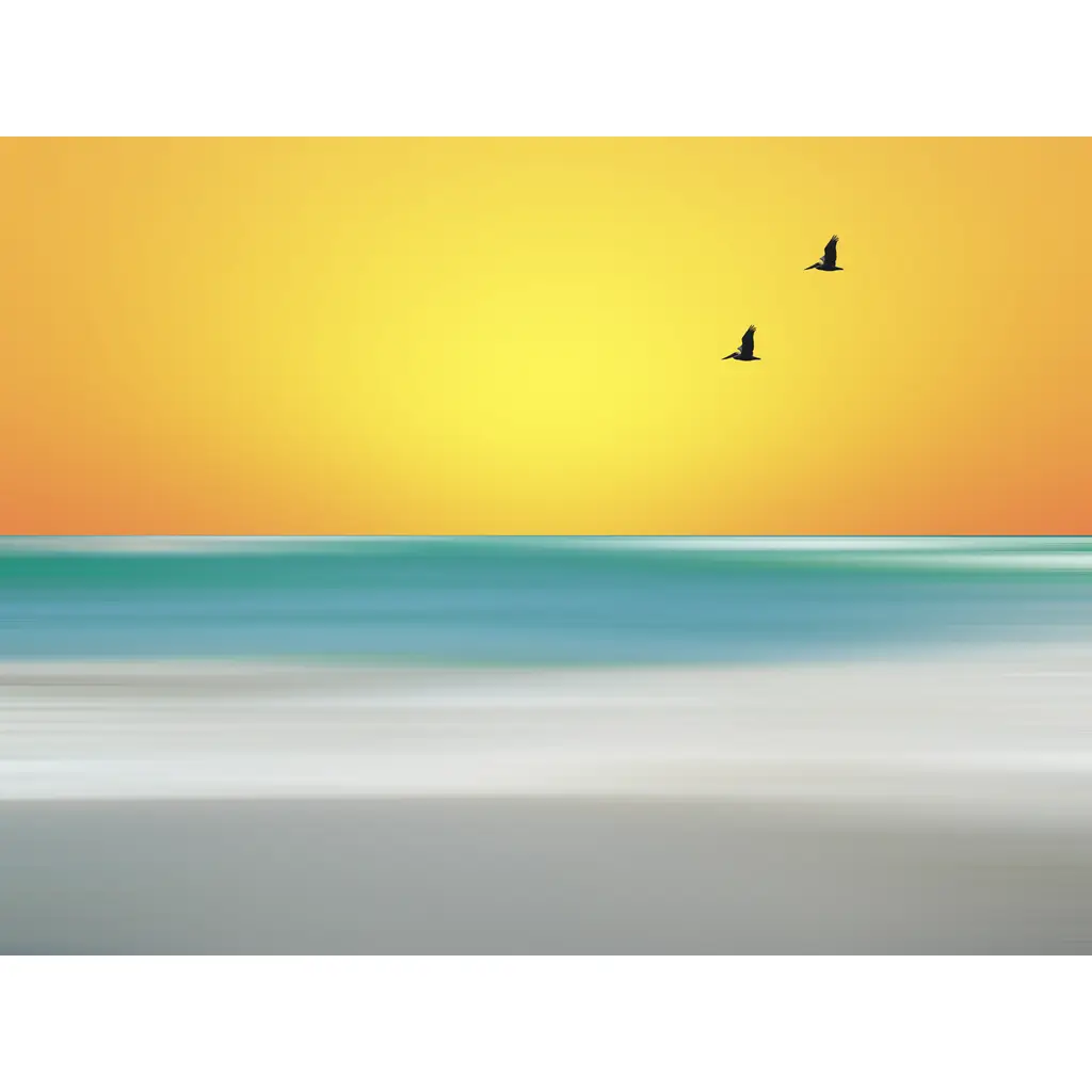 Beach scene tiles Pelican Beach Tile Mural