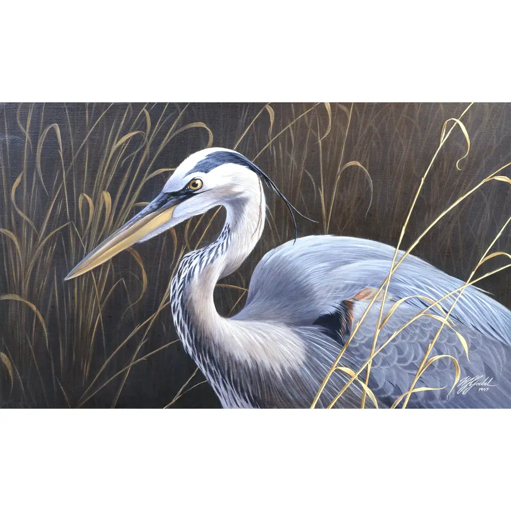Decorative tile with waterfowlGreat Blue HeronTile Mural