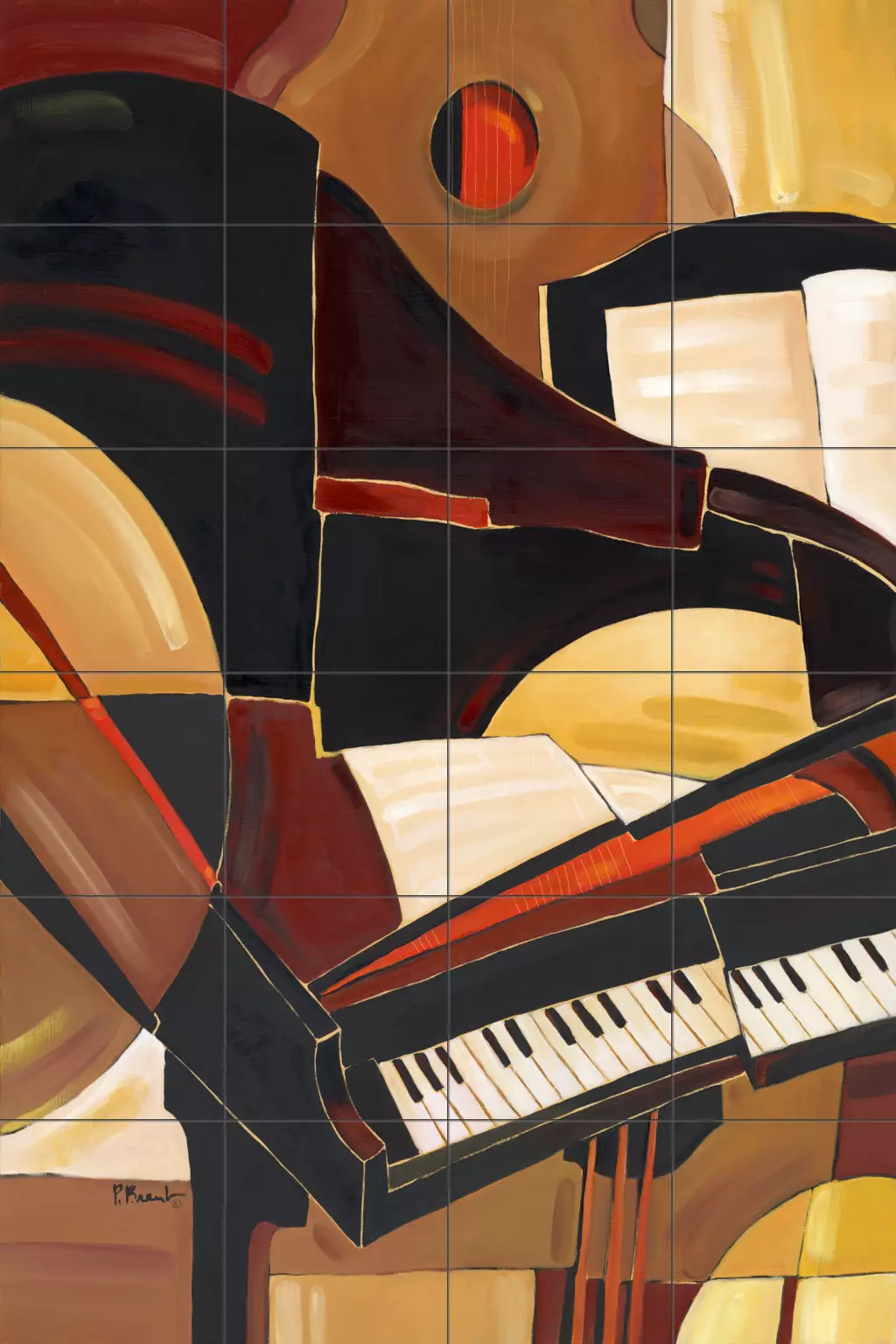 Abstact decorative tiles-Abstract Piano-Tile Mural