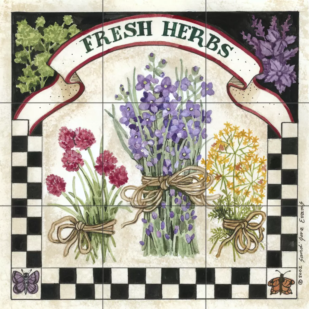 Fresh Herbs - Tile Mural