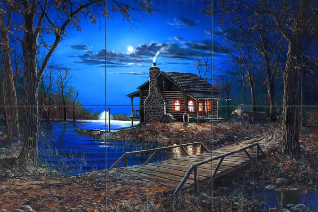 Woodland scene art on tile-End of the Road-Tile Mural