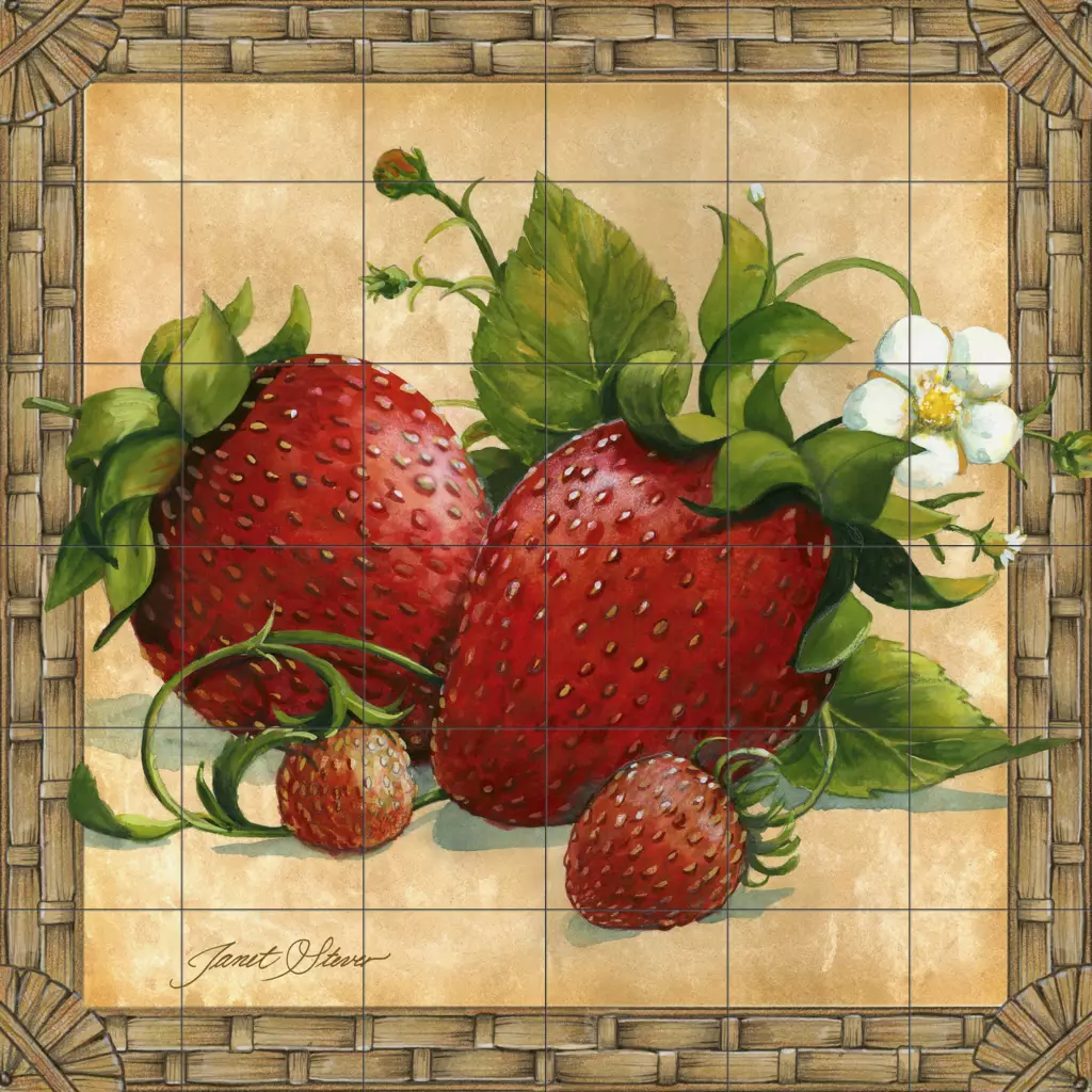 Fruit /Vege decorative tile-Strawberries-Tile Mural