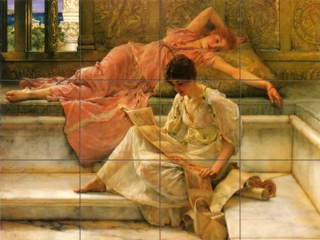 Old World Masters on tile-A Favorite Poet-Tile Mural