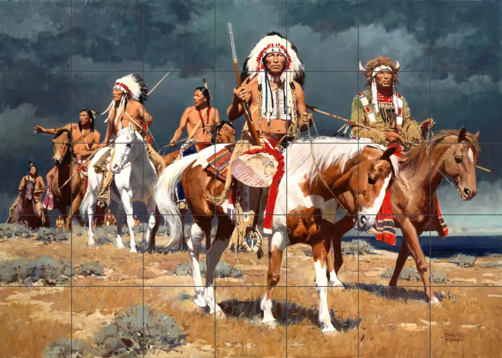 Native American Tile Murals-A Distant Omen-Tile Mural