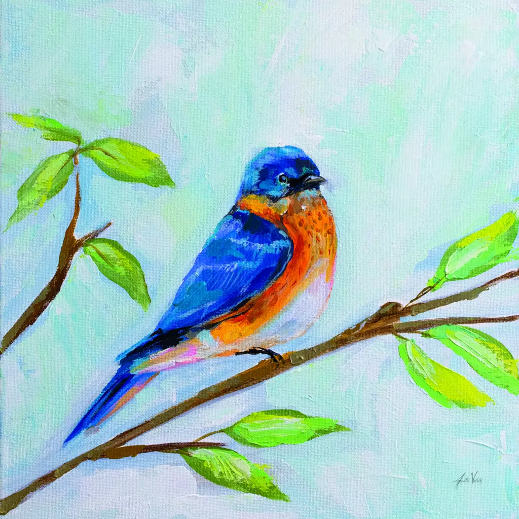 Backyard bird decorative tile-Bluebird-Tile Mural