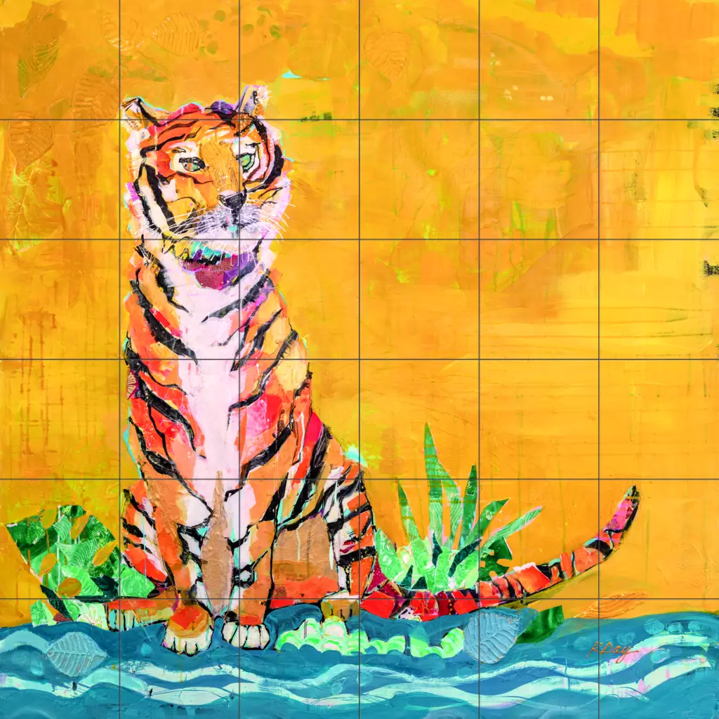 Decorative tiles with big cats-Tiger-Tile Mural